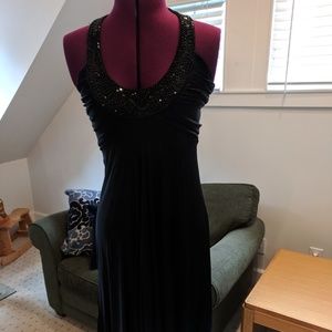 Black Beaded Halter Dress